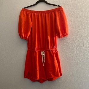 Sundays coral romper w/shorts